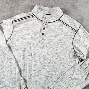 Ecoths Long Sleeve Henley Shirt Mens size XL Markled Heathered Metal Buttons